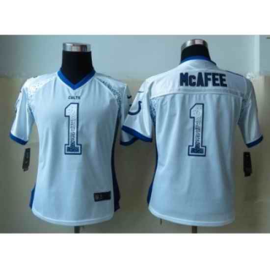 Nike Women Indianapolis Colts #1 McAfee White Jerseys(Drift Fashion)